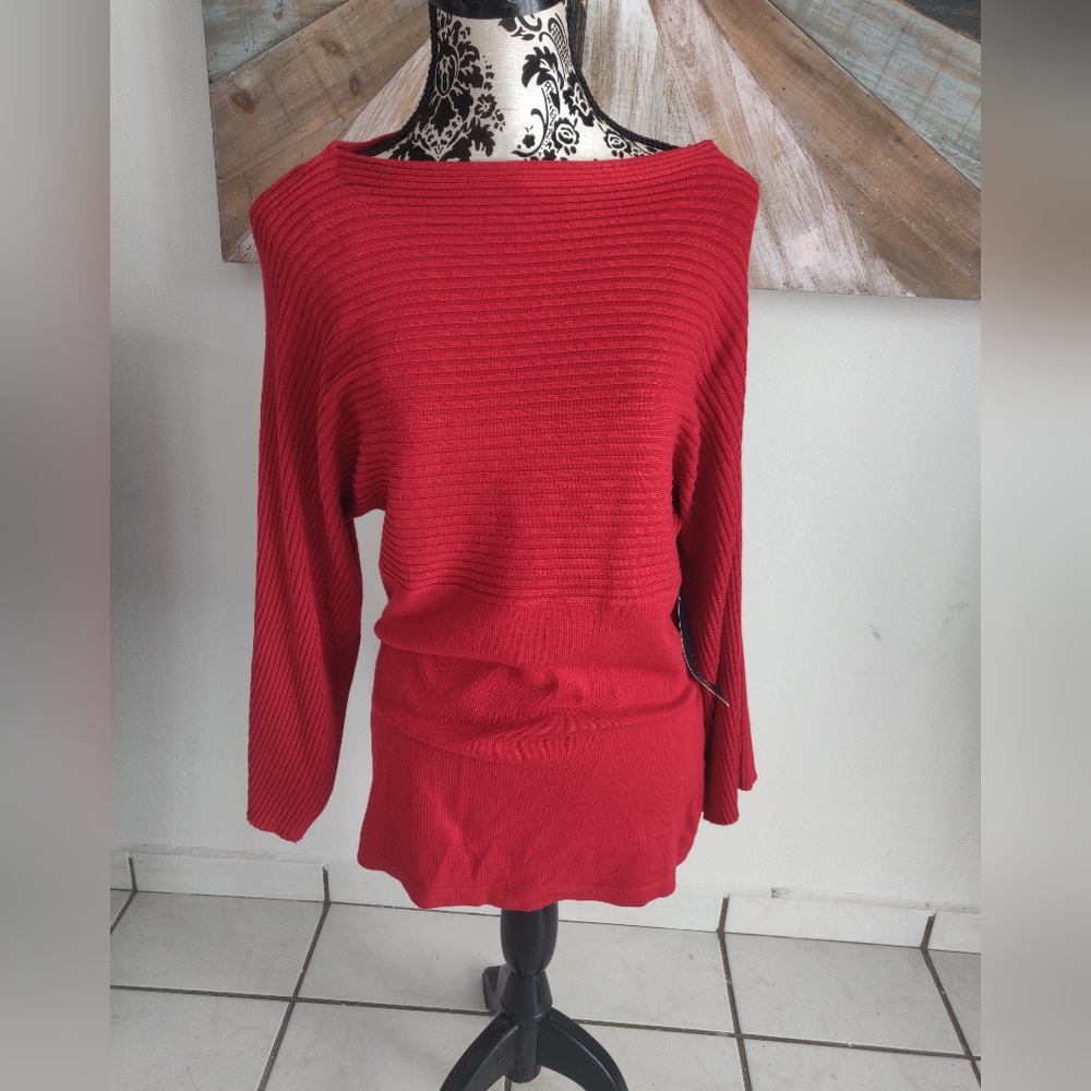 Ann Klein Red Blouse long sleeve